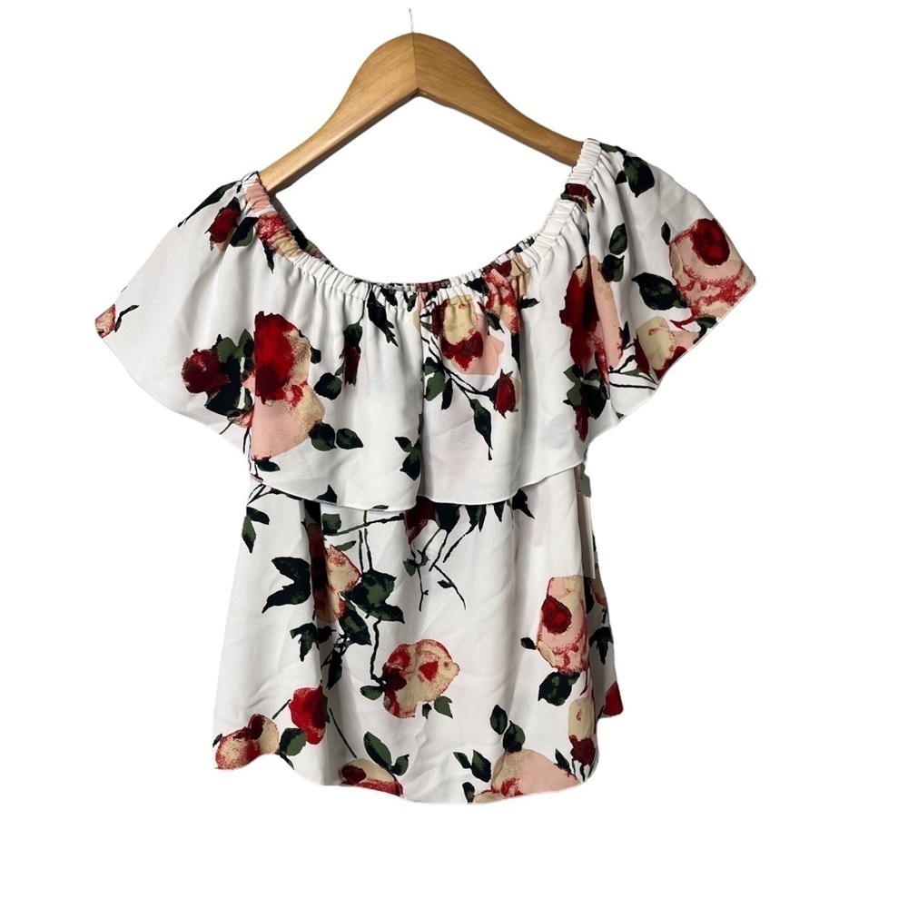 Wilfred Promener Blouse Floral Off The Shoulder Top Size Small Ruffle - Picture 6 of 14